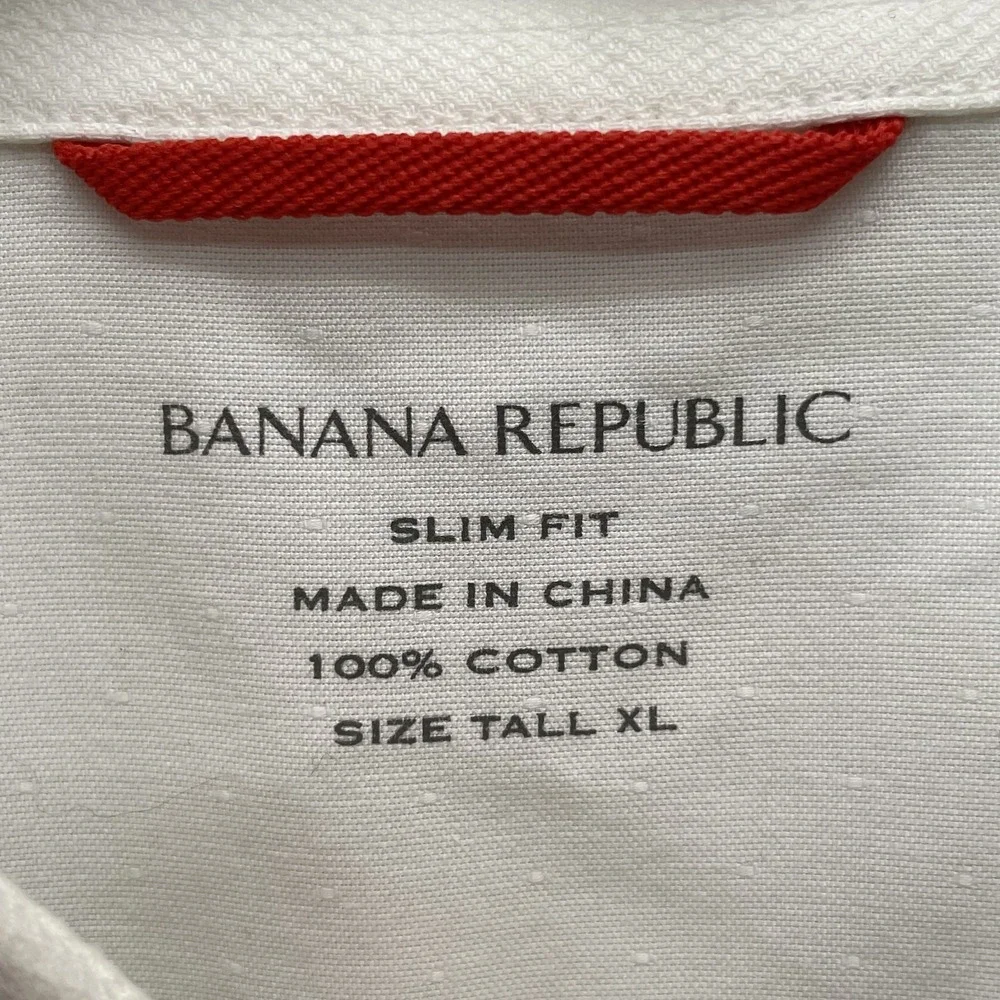 Banana Republic Dress Shirt Mens Slim XL Tall Business Career Formal Office Corp